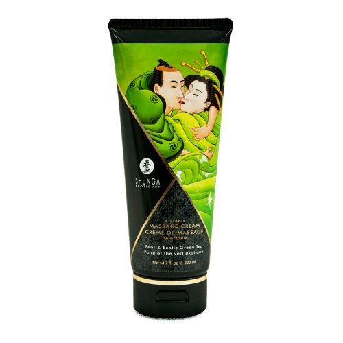 Массажный крем для тела с ароматом груши и зелёного чая Pear   Exotic Green Tea - 200 мл. - Shunga - купить с доставкой в Новомосковске