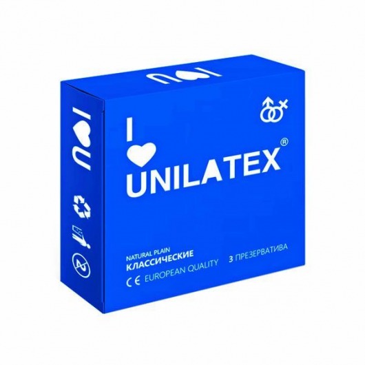 Классические презервативы Unilatex Natural Plain - 3 шт. - Unilatex - купить с доставкой в Новомосковске