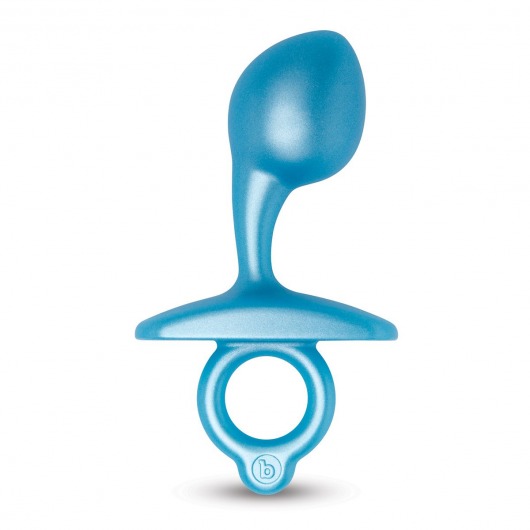Голубая анальная пробка для массажа простаты Bulb Silicone Prostate Plug - 10,7 см. - b-Vibe - в Новомосковске купить с доставкой