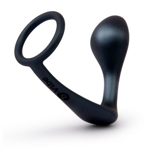 Черное эрекционное кольцо со стимулятором простаты Ringer Cock Ring   Plug - b-Vibe - в Новомосковске купить с доставкой