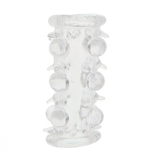 Прозрачная насадка на пенис с шипами и бугорками JELLY JOY LUST CLUSTER CLEAR - Dream Toys - в Новомосковске купить с доставкой