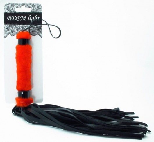 Нежная плеть с красным мехом BDSM Light - 43 см. - БДСМ Арсенал - купить с доставкой в Новомосковске