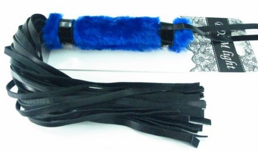 Нежная плеть с синим мехом BDSM Light - 43 см. - БДСМ Арсенал - купить с доставкой в Новомосковске