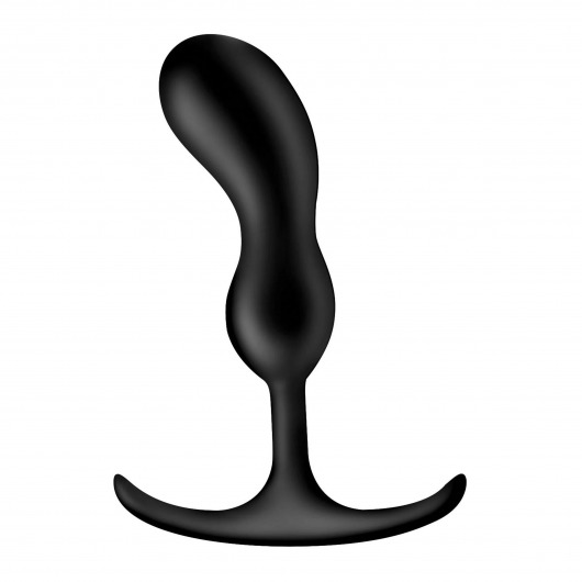 Черный массажер простаты с утяжелителями Premium Silicone Weighted Prostate Plug Medium - 16,3 см. - XR Brands - в Новомосковске купить с доставкой