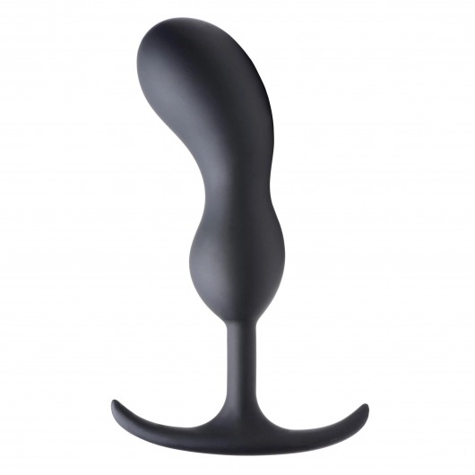 Черный массажер простаты с утяжелителями Premium Silicone Weighted Prostate Plug Large - 18,8 см. - XR Brands - в Новомосковске купить с доставкой