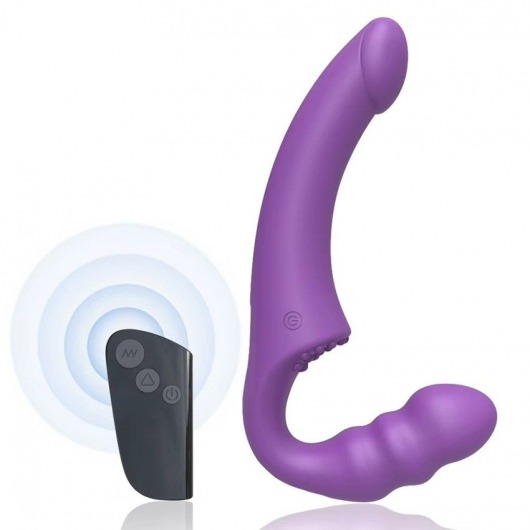 Фиолетовый безремневой страпон Straples Strap-On Dildo - Erokay - купить с доставкой в Новомосковске