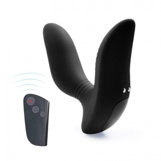 Черный вибромассажер простаты 3,5’’ Remote Control Curve P-spot Massager - 12 см. - Erokay - в Новомосковске купить с доставкой