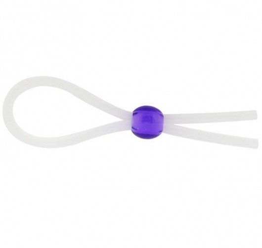 Прозрачное лассо с фиолетовой бусиной SILICONE COCK RING WITH BEAD LAVENDER - NMC - в Новомосковске купить с доставкой