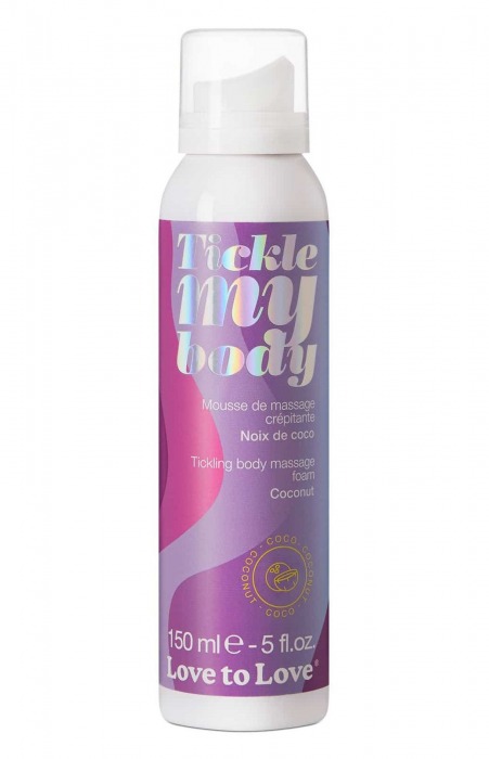 Массажная хрустящая пенка Tickle My Body Coconut с ароматом кокоса - 150 мл. - Love to Love - купить с доставкой в Новомосковске