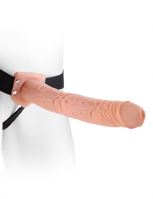 Фаллопротез телесного цвета Hollow Strap-On - 29 см. - Pipedream - купить с доставкой в Новомосковске
