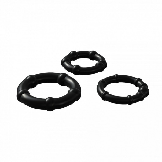Набор из 3 черных эрекционных колец Babooom Ring Set - Adrien Lastic - в Новомосковске купить с доставкой