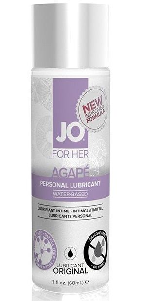 Лубрикант на водной основе для женщин JO AGAPE LUBRICANT ORIGINAL - 60 мл. - System JO - купить с доставкой в Новомосковске