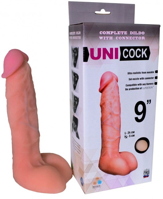 Фаллическая насадка Харнесс UNICOCK 9  - 24 см. - LOVETOY (А-Полимер) - купить с доставкой в Новомосковске