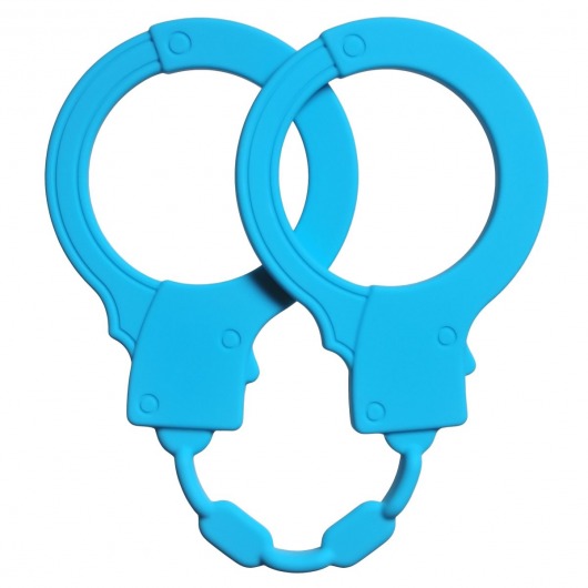 Голубые силиконовые наручники Stretchy Cuffs Turquoise - Lola Games - купить с доставкой в Новомосковске