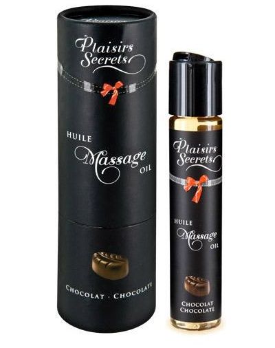 Массажное масло с ароматом шоколада Huile de Massage Gourmande Chocolat - 59 мл. - Plaisir Secret - купить с доставкой в Новомосковске