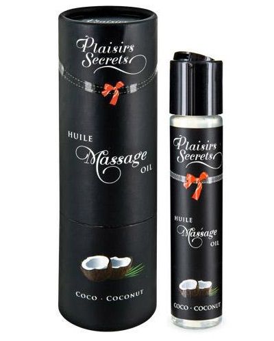 Массажное масло с ароматом кокоса Huile de Massage Gourmande Coco - 59 мл. - Plaisir Secret - купить с доставкой в Новомосковске