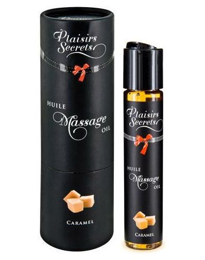 Массажное масло с ароматом карамели Huile de Massage Gourmande Caramel - 59 мл. - Plaisir Secret - купить с доставкой в Новомосковске