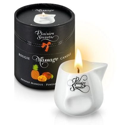 Массажная свеча с ароматом манго и ананаса Bougie de Massage Ananas Mangue - 80 мл. - Plaisir Secret - купить с доставкой в Новомосковске