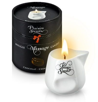 Массажная свеча с ароматом шоколада Bougie de Massage Gourmande Chocolat - 80 мл. - Plaisir Secret - купить с доставкой в Новомосковске