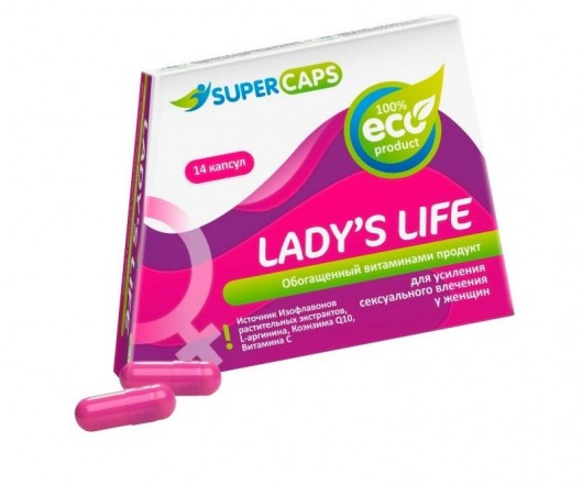 Возбуждающие капсулы Ladys Life - 14 капсул (0,35 гр.) - SuperCaps - купить с доставкой в Новомосковске