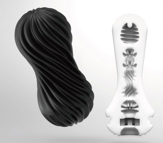 Мастурбатор FLEX Rocky Black с плотным рельефом - Tenga - в Новомосковске купить с доставкой