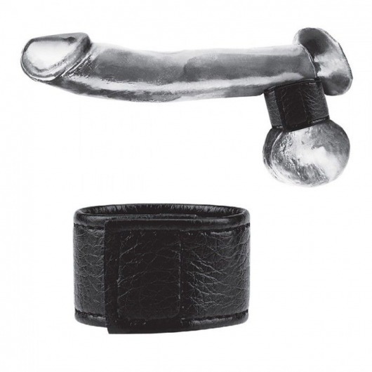 Чёрная утяжка на мошонку 1  Velcro Ball Stretcher - BlueLine - купить с доставкой в Новомосковске