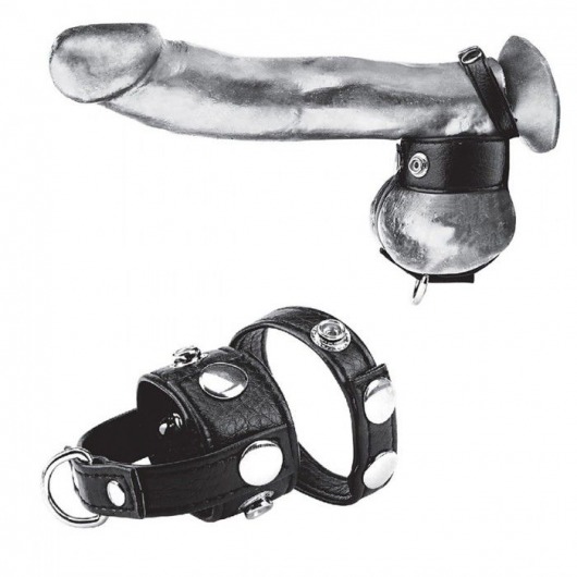 Утяжка для мошонки и пениса Cock Ring With 1  Ball Stretcher And Optional Weight Ring - BlueLine - купить с доставкой в Новомосковске