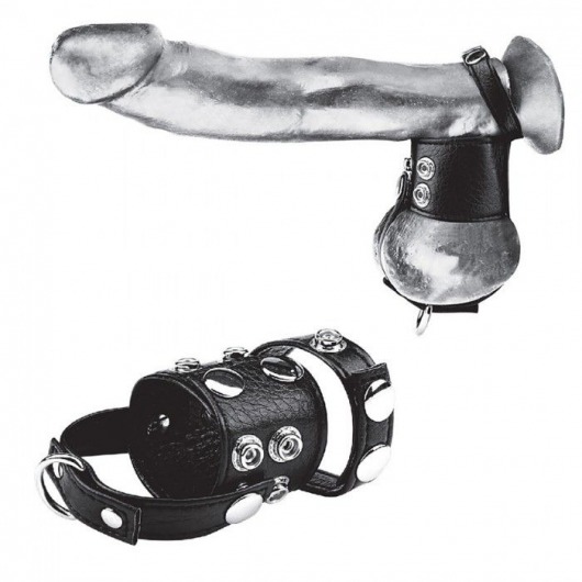 Утяжка на пенис и мошонку Cock Ring With 1.5  Ball Stretcher And Optional Weight Ring - BlueLine - купить с доставкой в Новомосковске