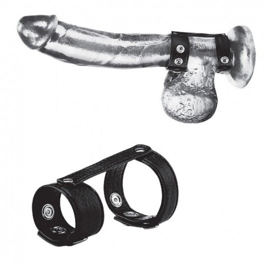 Утяжка на пенис с клёпками Duo Snap Cock And Ball Ring - BlueLine - купить с доставкой в Новомосковске