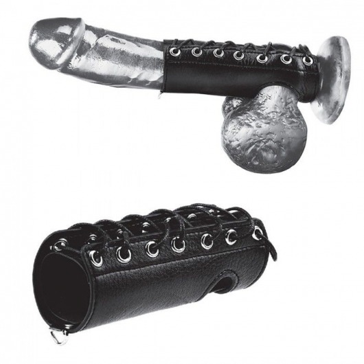 Сбруя на член на шнуровке 5  Cock Sheath - BlueLine - купить с доставкой в Новомосковске