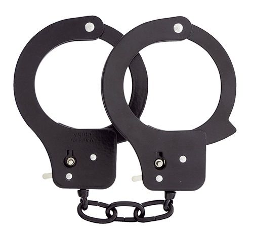 Чёрные наручники из листового металла BONDX METAL CUFFS BLACK - Dream Toys - купить с доставкой в Новомосковске