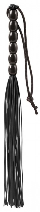Чёрная мини-плеть из резины Rubber Mini Whip - 22 см. - Blush Novelties - купить с доставкой в Новомосковске