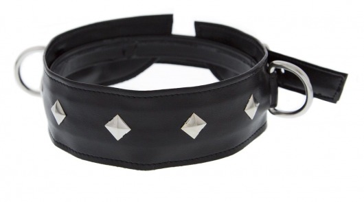 Полиуретановый ошейник с пуклями и D-кольцами Collar with Studs - Blush Novelties - купить с доставкой в Новомосковске
