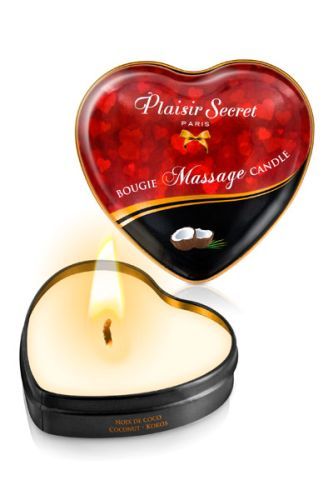 Массажная свеча с ароматом кокоса Bougie Massage Candle - 35 мл. - Plaisir Secret - купить с доставкой в Новомосковске