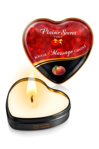 Массажная свеча с ароматом персика Bougie Massage Candle - 35 мл. - Plaisir Secret - купить с доставкой в Новомосковске