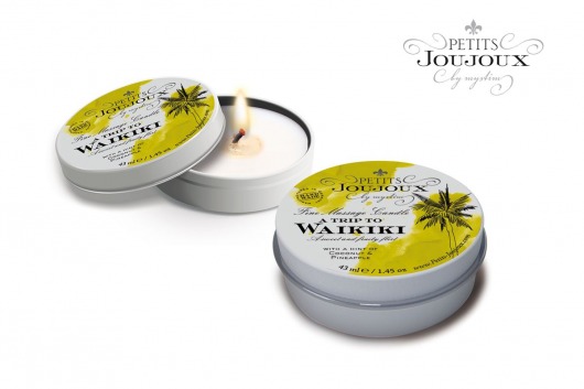 Массажная свеча Petits Joujoux Waikiki Beach с ароматом кокоса и ананаса - 33 гр. - MyStim - купить с доставкой в Новомосковске