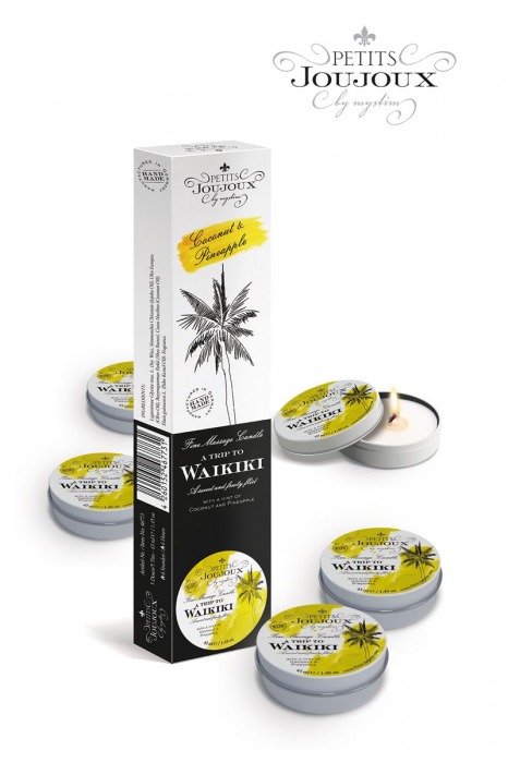 Набор из 5 свечей Petits Joujoux Waikiki Beach с ароматом кокоса и ананаса - MyStim - купить с доставкой в Новомосковске