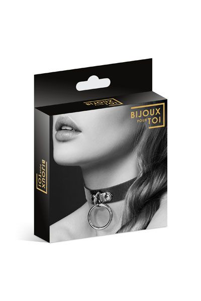 Узенький ошейник из полиуретана с кольцом - Bijoux Pour Toi - купить с доставкой в Новомосковске