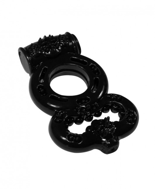 Чёрное эрекционное кольцо Rings Treadle с подхватом - Lola Games - в Новомосковске купить с доставкой