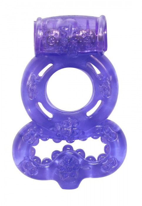 Фиолетовое эрекционное кольцо Rings Treadle с подхватом - Lola Games - в Новомосковске купить с доставкой