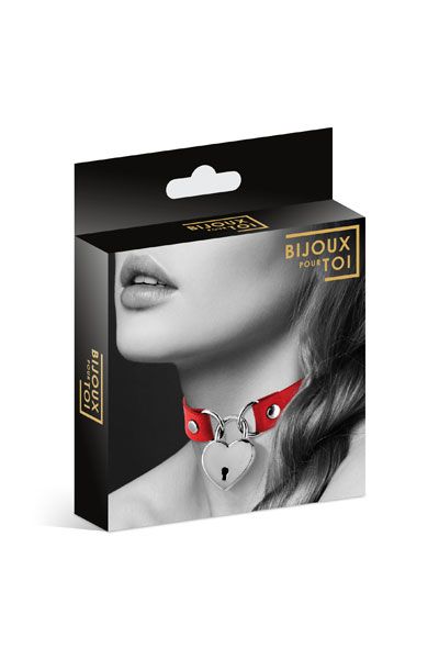 Красный чокер с замком в форме сердца - Bijoux Pour Toi - купить с доставкой в Новомосковске