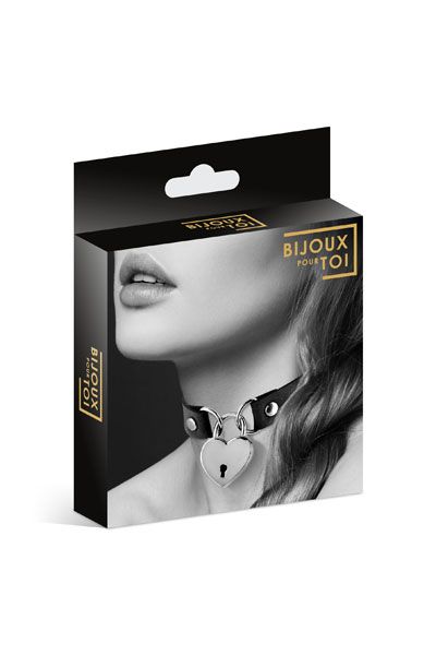 Черный чокер с замком в форме сердца - Bijoux Pour Toi - купить с доставкой в Новомосковске
