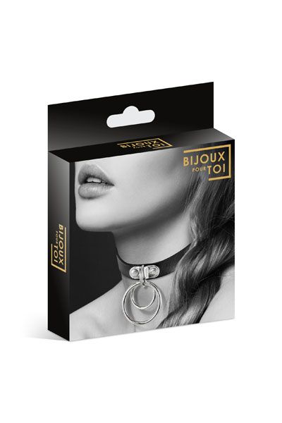 Черный чокер с двумя кольцами - Bijoux Pour Toi - купить с доставкой в Новомосковске