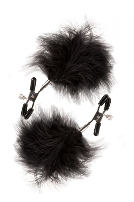Зажимы для сосков с пухом FEATHERED NIPPLE CLAMPS - Blush Novelties - купить с доставкой в Новомосковске
