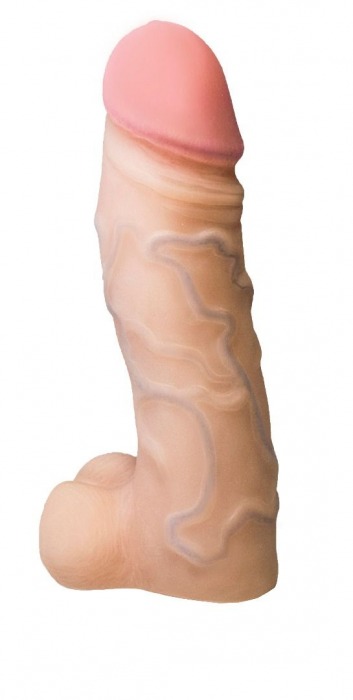 Реалистичная насадка с мошонкой REAL Standard - 15,5 см. - LOVETOY (А-Полимер) - купить с доставкой в Новомосковске