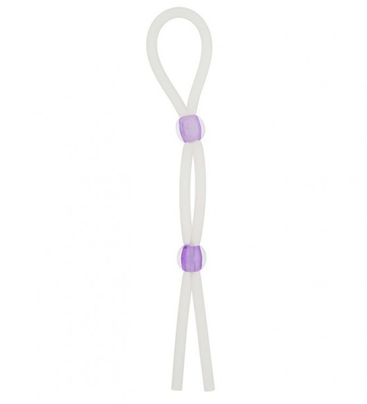 Прозрачное эрекционное кольцо-лассо SILICONE LASSO COCK RING DUAL BEADS - NMC - в Новомосковске купить с доставкой