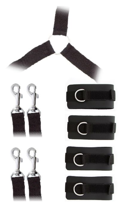 Комплект наручников и поножей LUXURIOUS BED RESTRAINT CUFF SET - Blush Novelties - купить с доставкой в Новомосковске